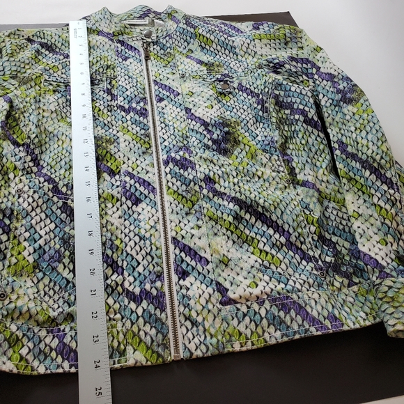 Chicos motorcycle style denim jacket snake look - Picture 7 of 14